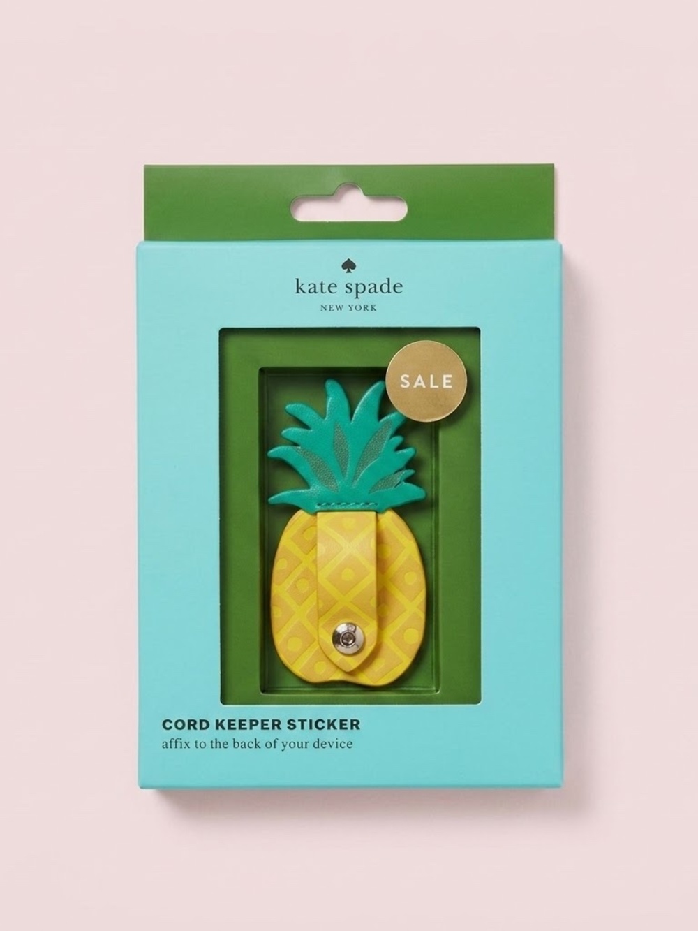 NWT kate spade Yellow Pineapple Cord Keeper Sticker